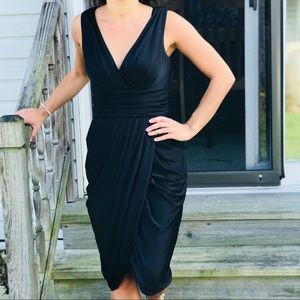 Maggy London V-Neck Faux Wrap Sleeveless Dress 6